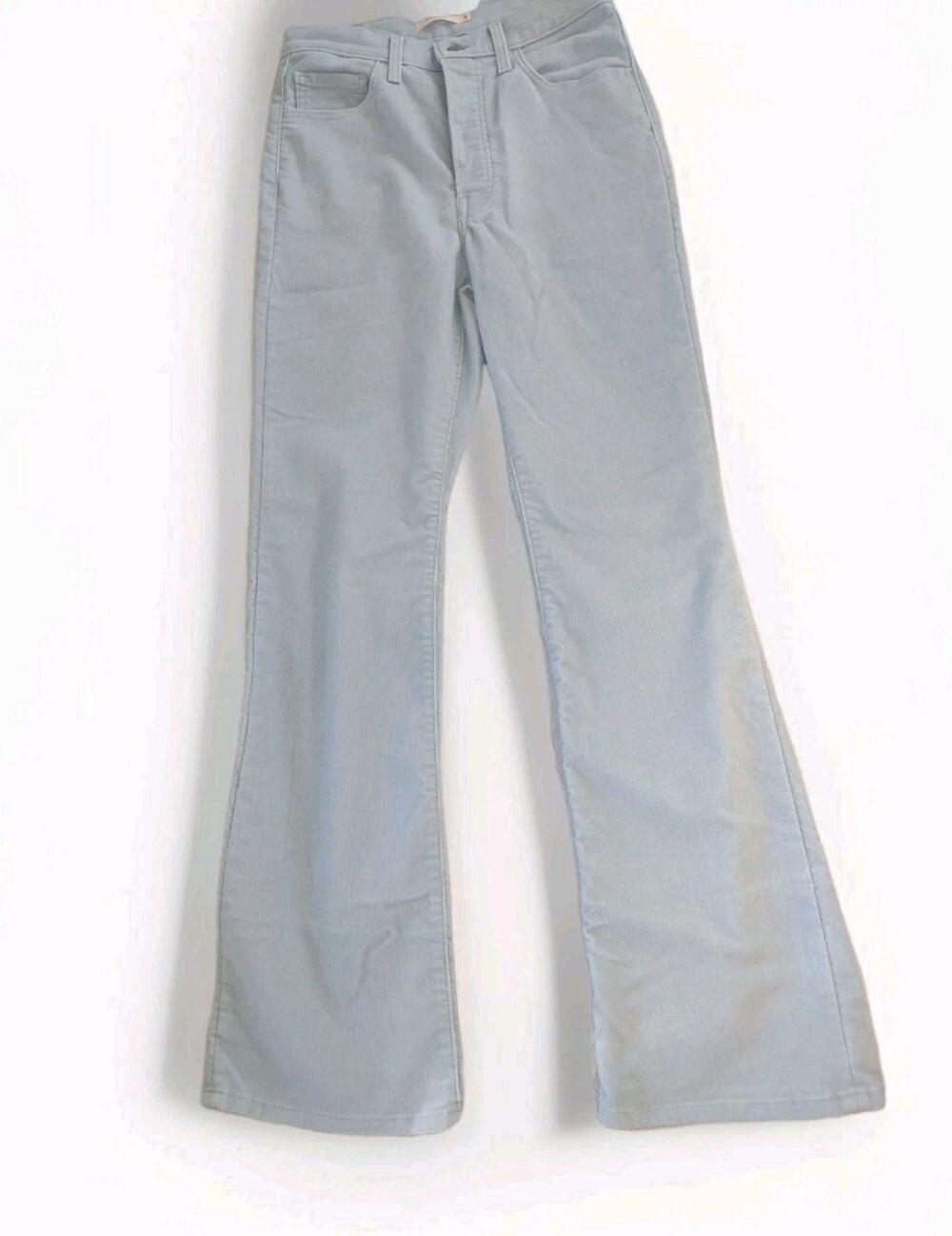 Levis Ribcage Boot Corduroy Jeans Womens 31x33 Light Blue Cotton Stretch western